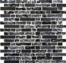 Glass mosaic natural stone mosaic tiles black clear graphite black quarry glass wall tile kitchen bathroom WC - MOS87-v1328
