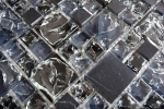 Hand-painted mosaic tile Translucent black combination glass mosaic Crystal stone black MOS92-HQ14_m