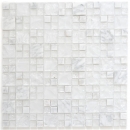 Natural stone glass mosaic marble mosaic tiles white light gray carrara look quarry glass tile backsplash wall bathroom kitchen - MOS87-v1411