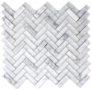 Mosaic tile Translucent white herringbone glass mosaic Crystal stone white MOS87HB-0111_f