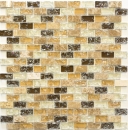 Mosaic rods composite natural stone mosaic tile light beige brown brick glass mosaic quarry glass marble kitchen splashback bathroom WC - MOS87-B1153