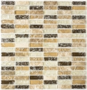 Mosaic tile Translucent light beige rods Glass mosaic Crystal stone emperador light MOS87-S1253_f