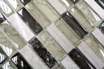 Hand-painted mosaic tile Translucent gray-green rods Glass mosaic Crystal stone gray-green MOS87-S1252_m