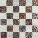 Natural stone rustic mosaic tile glass mosaic quartzite gray anthracite brown copper kitchen splashback tile mirror bathroom WC - MOS88-CR73
