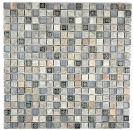 Glass mosaic natural stone mosaic tile gray anthracite beige resin quartzite kitchen wall bathroom tile - MOS92-02M7