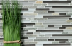 Hand-painted mosaic tile tile mirror translucent gray brown composite glass mosaic Crystal stone gray brown MOS86-0202_m