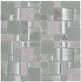 Natural stone glass mosaic mosaic tiles clear gray anthracite gray-green structure tile backsplash bathroom kitchen - MOS88-MC669