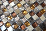 Hand-painted mosaic tile Translucent beige brown Glass mosaic Crystal stone beige brown MOS92-1303_m