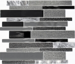 Glass mosaic natural stone mosaic tile composite marble gray anthracite black wall tile bathroom kitchen toilet - MOS67-GV44