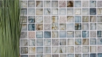 Hand sample mosaic tile Tile backsplash Translucent light gray Glass mosaic Crystal stone Cream light gray MOS94-2505_m