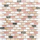 Mosaic rods composite natural stone mosaic tile beige rose mother-of-pearl brick glass mosaic shell kitchen splashback bathroom WC - MOS87-B05S