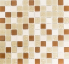 Glass mosaic natural stone marble mosaic tiles rustic beige ochre cream golden brown splashback tile backsplash kitchen - MOS62-1204-GN