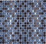 Glass mosaic natural stone mosaic tile marble gray black blue black tile backsplash kitchen backsplash bathroom - MOS92-0302