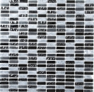 Rectangular mosaic tiles glass mosaic rods mini gray black anthracite natural stone structure tile backsplash kitchen WC - MOS87-1403