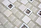 Hand sample mosaic tile Translucent plastic beige Glass mosaic Crystal stone beige MOS82BM-0115_m