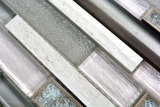 Hand-painted mosaic tile translucent ceramic gray composite glass mosaic Crystal stone ceramic gray MOS87SO-0223_m