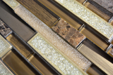 Hand-painted mosaic tile translucent ceramic brown composite glass mosaic Crystal stone ceramic brown MOS87SO-1258_m