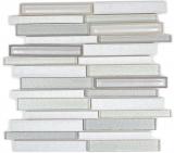 Mosaic tile translucent ceramic white composite glass mosaic Crystal ceramic Arctic white MOS83IC-0131_f