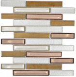 Mosaic tile Translucent ceramic white copper Composite glass mosaic Crystal ceramic white copper MOS87OL-015_f
