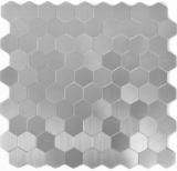 self-adhesive mosaic tile ALU silver metal hexagon tile backsplash kitchen backsplash MOS200-22MHX