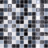 self-adhesive glass mosaic mosaic tile gray black white wipe MOS200-4CM28