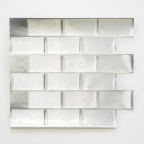self-adhesive mosaic vinyl adhesive foil Metro silver tile backsplash kitchen backsplash decor