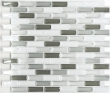 self-adhesive mosaic stick look vinyl adhesive film white gray anthracite tile backsplash kitchen