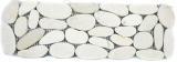 River pebble white cream ivory border pebble cut flat wall bathroom floor kitchen WC sauna - MOSBor-SK0101