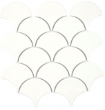 Fan mosaic tile ceramic fish scale pastel ivory wall tile backsplash kitchen shower - MOS13-FS09