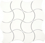 Fan mosaic tile ceramic pastel ivory wave wall tile backsplash kitchen shower bathroom - MOS13-FS19