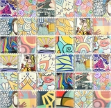 Ceramic mosaic tile Colorful retro style mosaic tiles POP UP ART design kitchen splashback MODERN ART