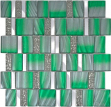 Glass mosaic mosaic tiles aluminum dilber grey green wall tile backsplash kitchen bathroom