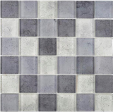 Transparent crystal glass mosaic gray wall tile backsplash kitchen shower bathroom MOS88-0022_f | 10 mosaic mats
