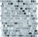 Glass mosaic Mosaic mat Mosaic border PIXEL gray anthracite black Wall Tile backsplash Kitchen Bathroom
