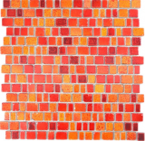 Glass mosaic Mosaic mat Mosaic border orange red Wall Tile backsplash Kitchen Bathroom