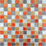 Glass mosaic mosaic tiles gold silver black orange red structure wall tile backsplash kitchen bathroom MOS63-71739
