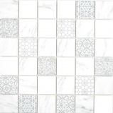 GLASS mosaic ECO Carrara look mosaic tile wall tile backsplash kitchen bathroom