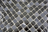 Hand pattern translucent glass mosaic stone gray black mosaic tile wall tile backsplash kitchen bathroom MOS58-0203_m