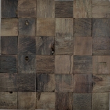 Wooden mosaic made from boat planks Wood FSC wall cladding Kitchen splashback MOS160-23