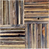 Wooden mosaic made from boat planks Wood FSC wall cladding Kitchen splashback MOS160-27