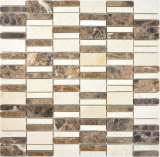 Marble mosaic stone emperador dark cremarfil mosaic tile wall backsplash kitchen bathroom MOS88-1201_f