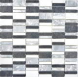 Marble mosaic tile black gray white light gray wall tile backsplash - MOS88-0123