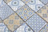 Hand pattern ceramic mosaic retro beige yellow blue white mosaic tile wall tile backsplash kitchen bathroom MOS14-1234_m