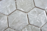 Hand pattern ceramic mosaic hexagon marble gray glossy mosaic tile wall tile backsplash kitchen bathroom MOS11H-0201_m
