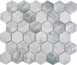 Hexagonal hexagon mosaic tile ceramic cement look light gray mosaic tile wall tile backsplash kitchen bathroom toilet - MOS11H-0222
