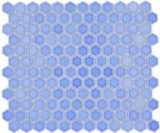 Hexagonal hexagon mosaic tile ceramic mini blue glossy mosaic tile wall backsplash kitchen tile bathroom - MOS11H-0506