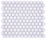 Hexagonal hexagon mosaic tile ceramic mini white R10B shower tray floor tile mosaic tile non-slip bathroom tile - MOS11H-0101-R10