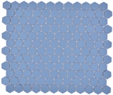 Hexagonal hexagon mosaic tile ceramic mini blue-green R10B shower tray floor tile mosaic tile non-slip bathroom - MOS11H-0405-R10