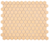Hexagonal hexagon mosaic tile ceramic mini ochre orange R10B shower base floor tile mosaic tile non-slip bathroom - MOS11H-1208-R10