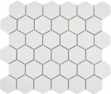 Hexagonal hexagon mosaic tile ceramic white R10B shower tray floor tile mosaic tile non-slip bathroom tile WC - MOS11H-0111-R10